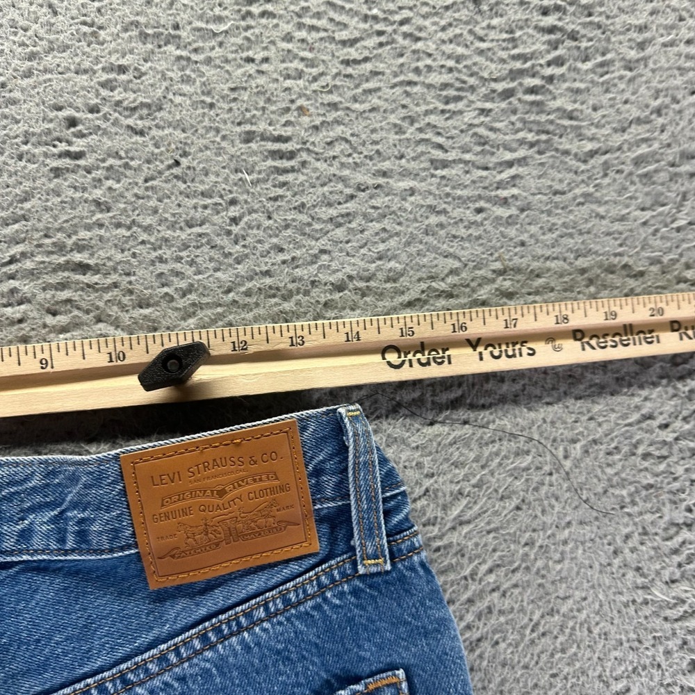 Levi's Ribcage Jeans Womens 28x29 Blue Denim Straight Leg Ankle Faded Distressed - Picture 9 of 12